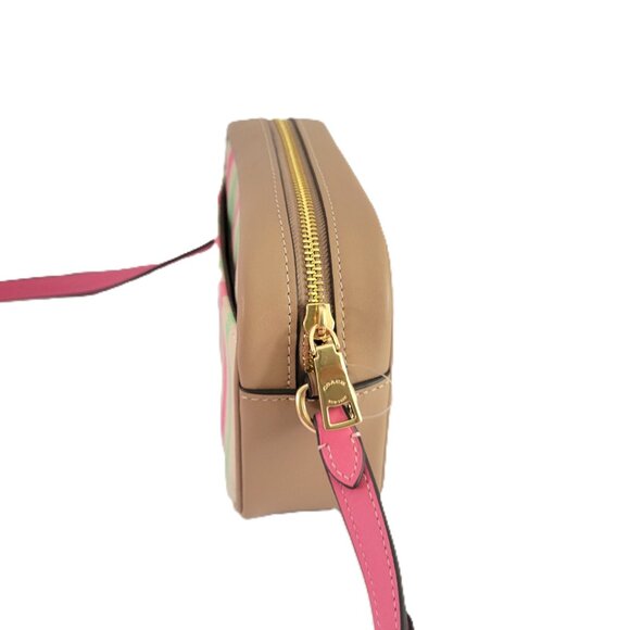 Coach CBM37 Mini Jamie Signature Plaid Camera Bag Crossbody Handbag Pink Multi - Picture 5 of 7